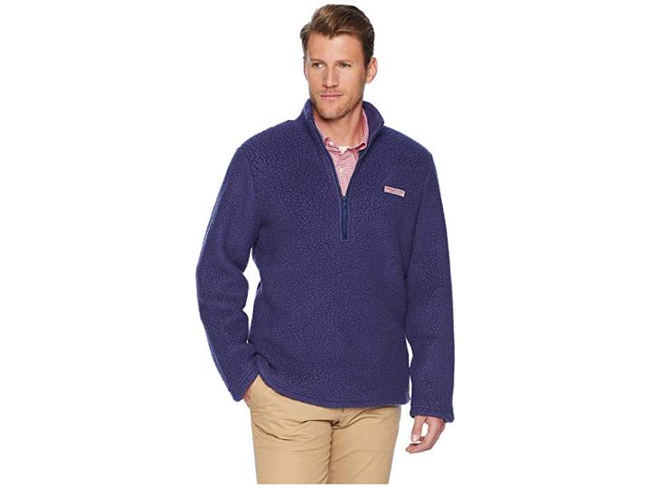 Vineyard Vines Heritage Sherpa 1/2 Zip (moonshine) Men's Clothing