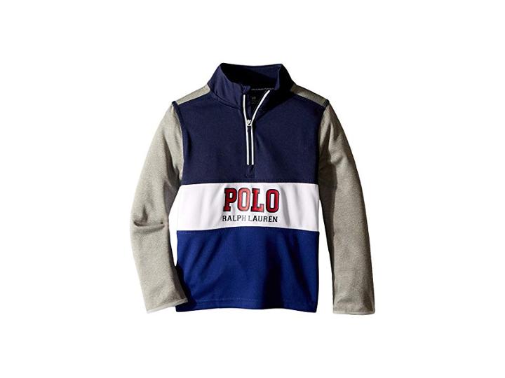 Polo Ralph Lauren Kids Performance 1/2 Zip Pullover (toddler) (spring Navy) Boy's Sweatshirt