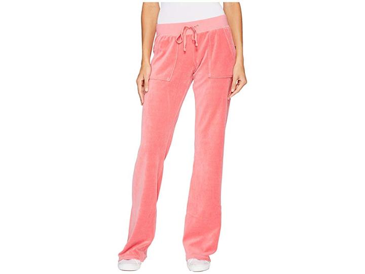 Juicy Couture Del Rey Velour Pants (frozen Strawberry) Women's Casual Pants