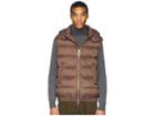 Eleventy Nylon Quilted Vest W/ Hood (brown) Men's Vest