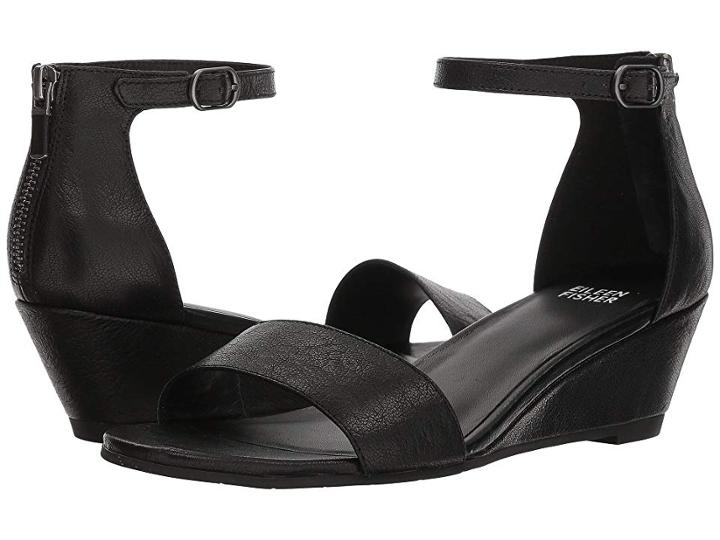 Eileen Fisher Mara (black Tumbled Leather) Women's Shoes