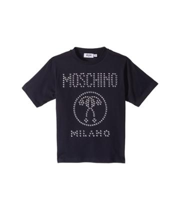 Moschino Kids Short Sleeve Stud Logo T-shirt (little Kids/big Kids) (black) Boy's T Shirt