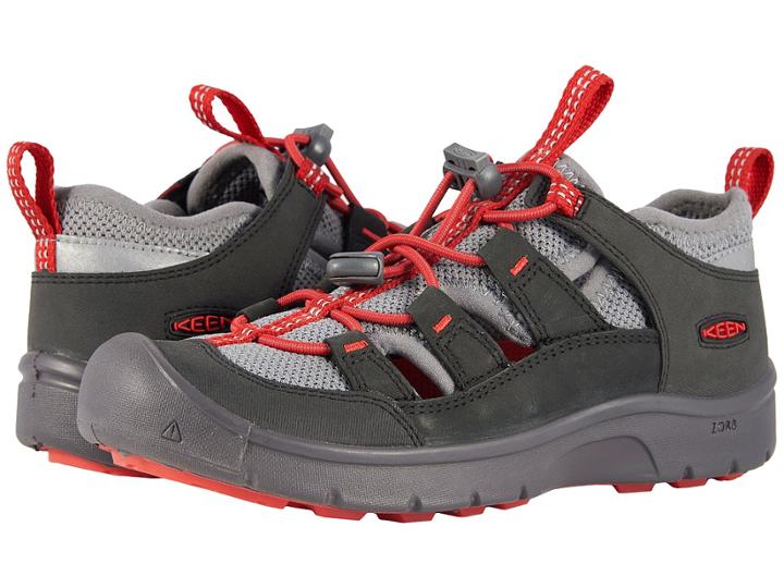 Keen Kids Hikeport Vent (little Kid/big Kid) (raven/firey Red) Boy's Shoes