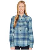 The North Face Long Sleeve Willow Creek Flannel (egyptian Blue Plaid) Women's Long Sleeve Button Up