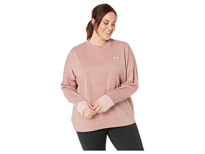 Nike Thermasphere Element Top (sizes 1x-3x) (rust Pink/heather) Women's Long Sleeve Pullover