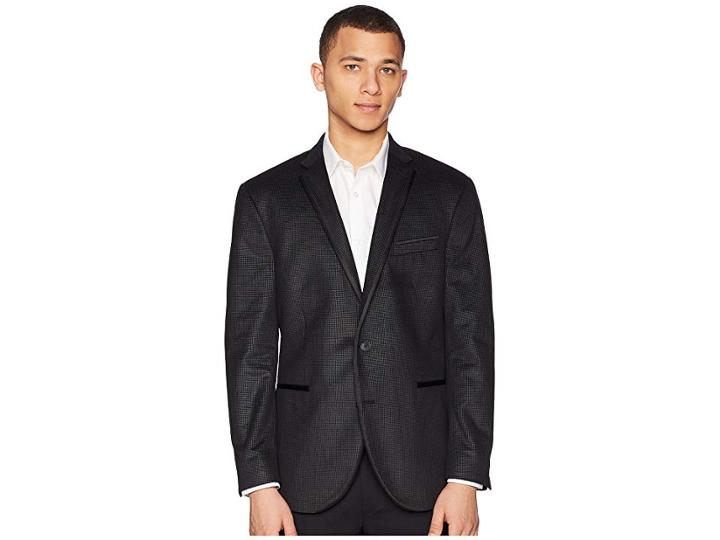Kenneth Cole Reaction Black Textured Evening Coat (black/grey) Men's Jacket