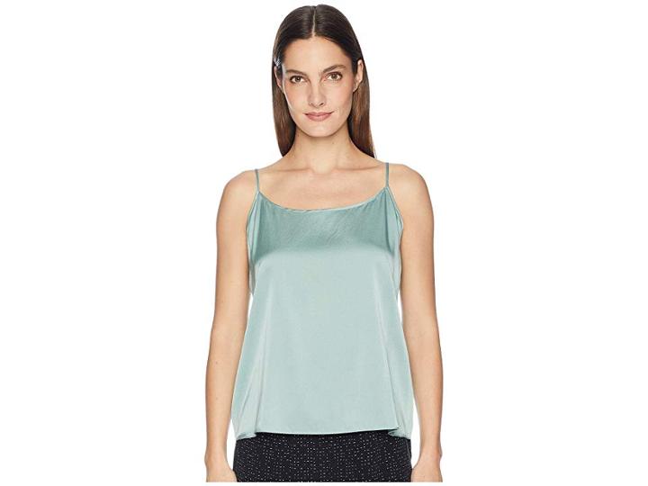 Eileen Fisher Stretch Silk Charmeuse Scoop Neck Cami (elm) Women's Sleeveless