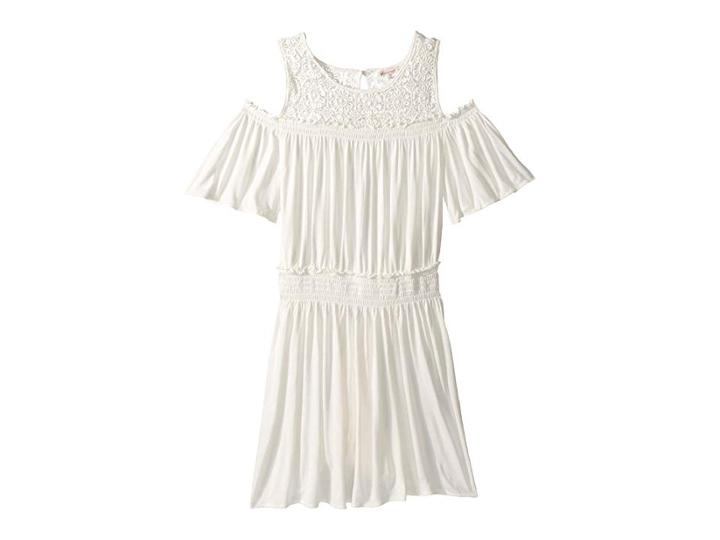 Ella Moss Girl Cold Shoulder Dress (big Kids) (full Sail) Girl's Dress