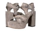 Kennel & Schmenger Kenda Fringe Platform Sandal (stone Suede) Women's Shoes