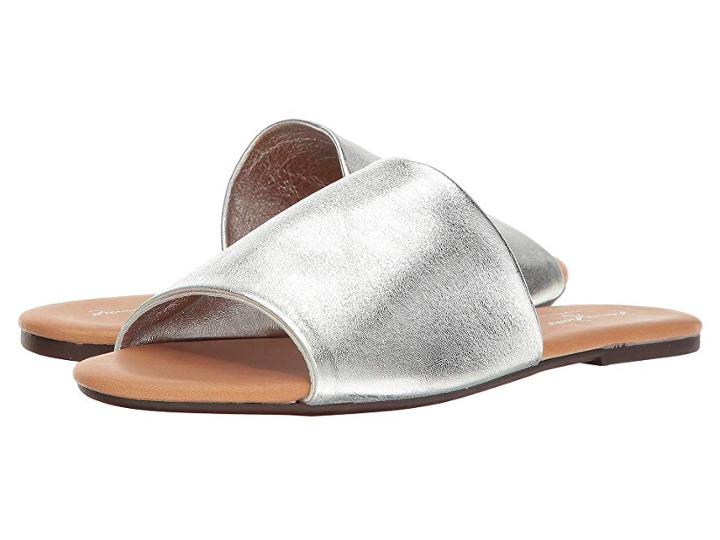 Massimo Matteo Metallic Slide (silver) Women's Slide Shoes