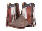 Roper Patriotic Fringe (brown Leather) Cowboy Boots