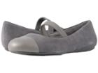 Softwalk Napa Mj (dark Grey/pewter Casual Suede/smooth Metallic Pu) Women's Flat Shoes