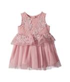 Nanette Lepore Kids Lace And Tulle Dress With 3d Flowers (infant) (lilac) Girl's Dress