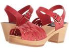 Swedish Hasbeens Braided High (red 1) Women's Clog/mule Shoes