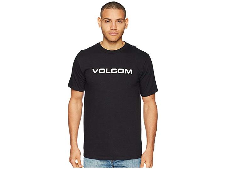 Volcom Crisp Euro Short Sleeve Basic Tee (black) Men's T Shirt