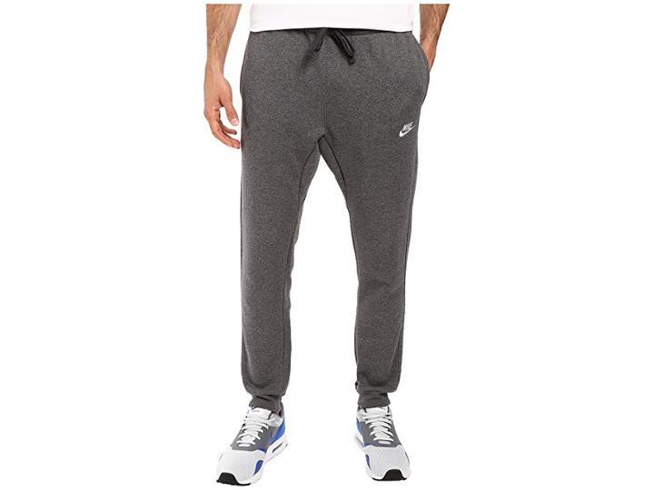 Nike Sportswear Fleece Jogger (charcoal Heather/white) Men's Fleece