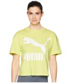 Puma Classics Logo Tee Solid (sunny Lime) Women's T Shirt