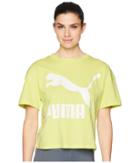 Puma Classics Logo Tee Solid (sunny Lime) Women's T Shirt