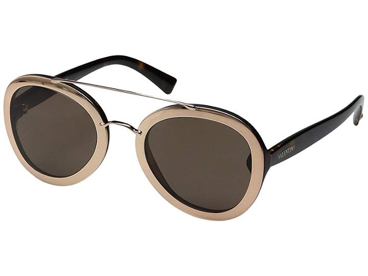 Valentino Va 4014 (rose Gold/dark Havana/brown) Fashion Sunglasses