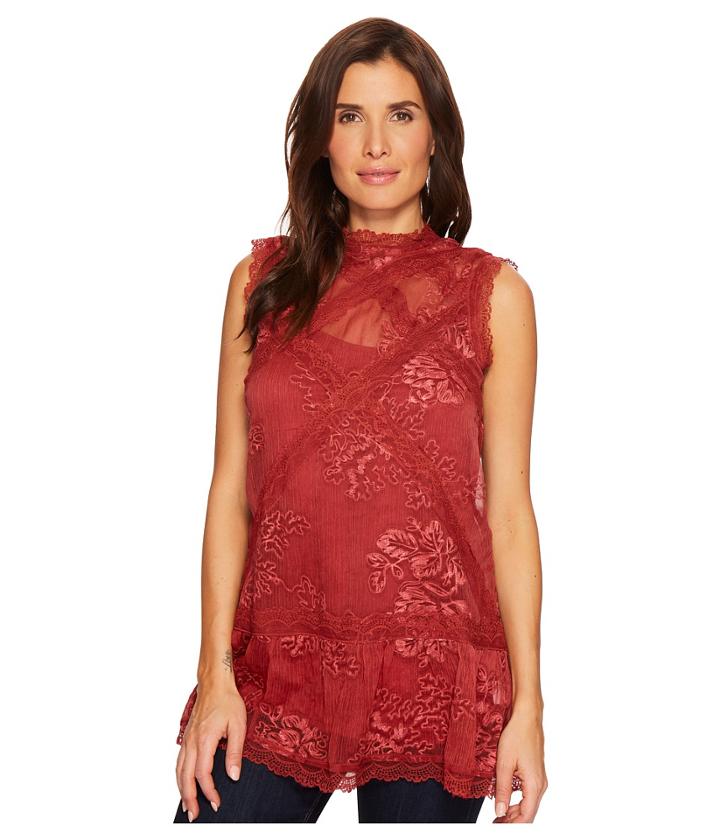 Double D Ranchwear Old School Groove Tank Top (red) Women's Sleeveless