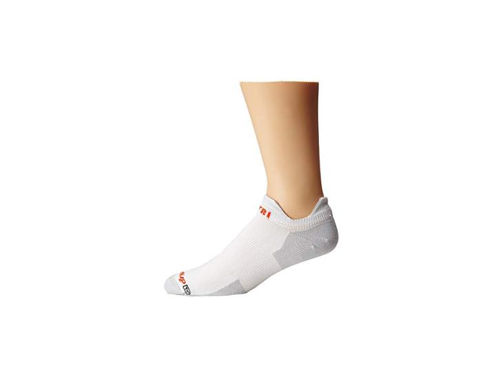 Drymax Sport Triathlete Double Tab 1-pair Pack (white/gray) No Show Socks Shoes
