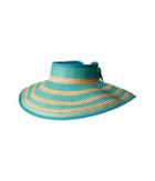 San Diego Hat Company Ubv042 Roll Up Visor With Stripe Pattern And Bow Closure (teal) Casual Visor