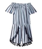 Maddie By Maddie Ziegler Fringe Tassel Trim Romper (big Kids) (blue) Girl's Jumpsuit & Rompers One Piece