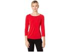 Calvin Klein 3/4 Sleeve Pullover (red) Women's Clothing