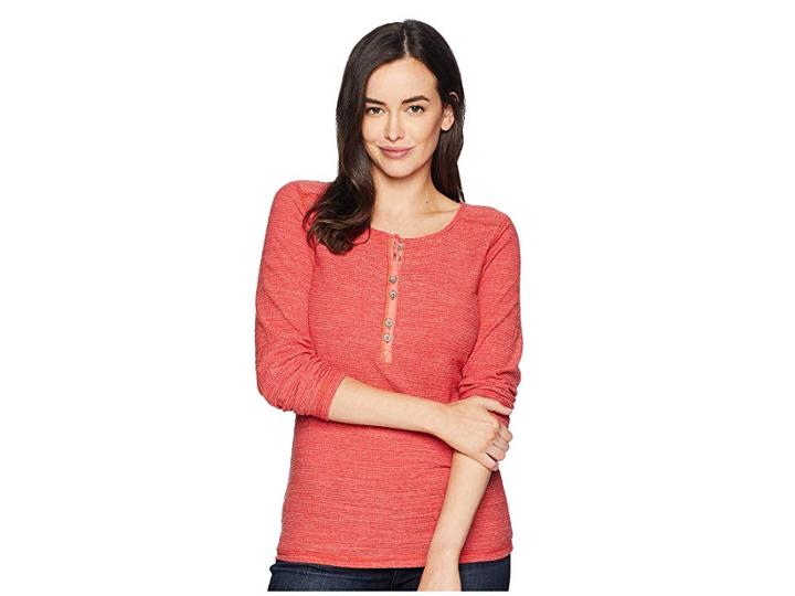 Ariat Alpine Henley Top (baked Apple) Women's Long Sleeve Pullover