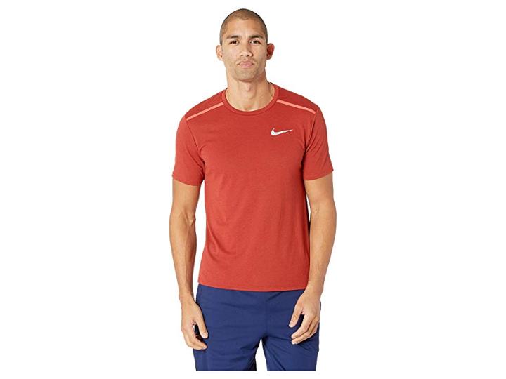 Nike Tailwind Short-sleeve Running Top (dune Red/habanero Red) Men's Clothing