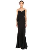 Zac Posen Spaghetti Strap Flutter Gown (black) Women's Dress