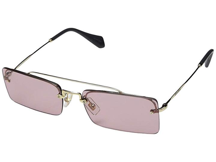 Miu Miu 0mu 59ts (pale Gold/light Violet) Fashion Sunglasses