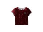 Maddie By Maddie Ziegler Knit Velvet Tee (big Kids) (burgundy) Girl's T Shirt
