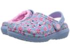Crocs Kids Classic Lined Clog (toddler/little Kid) (chambray Blue/carnation) Kids Shoes