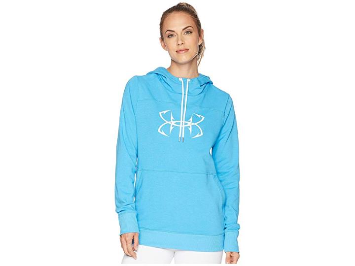 Under Armour Ua Threadborne Shoreline Hoodie (canoe Blue/white/moroccan Blue) Women's Sweatshirt