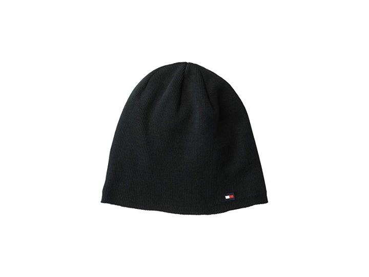 Tommy Hilfiger Fine Gauge Marled Fleece Lined Hat (black) Caps