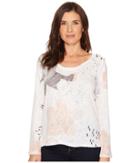 Nally & Millie Peach Print Top (multi) Women's Clothing