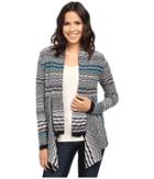Nic+zoe Shaded Stripes Cardy (multi) Women's Sweater