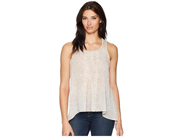 Cruel Printed Polyester Chiffon Tank Top (cream) Women's Sleeveless