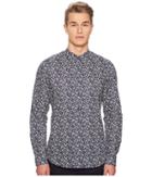 Paul Smith Japanese Floral Shirt (navy) Men's Clothing