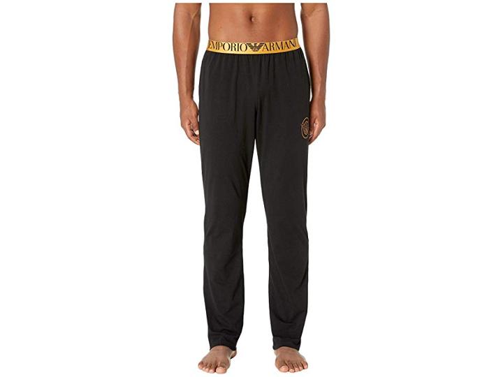 Emporio Armani Cotton X-mas Lounge Pants (black) Men's Casual Pants