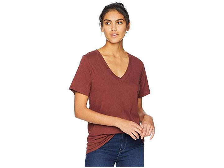 Hurley Perfect V Short Sleeve Tee (pueblo Brown) Women's T Shirt
