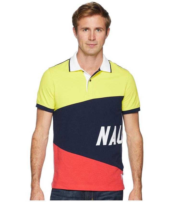 Nautica Short Sleeve Sail Flag Polo (navy) Men's Clothing