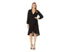 Bobeau Faux Wrap High-low Dress (black) Women's Dress