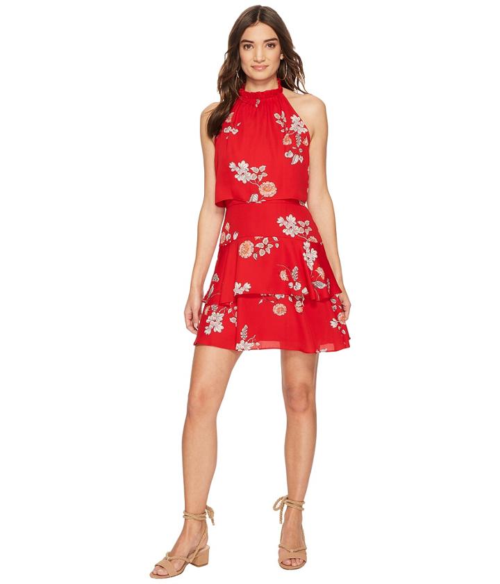 Bb Dakota Cadence Ruffle Dress (red) Women's Dress