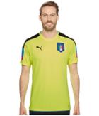 Puma Figc Italia Goalkeeper Short Sleeve Shirt (safety Yellow/black) Men's Short Sleeve Pullover