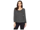 Michael Michael Kors Pearl Deco Peasant Top (black/bone) Women's Clothing