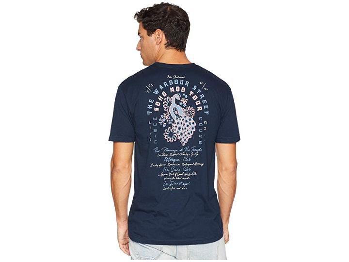 Ben Sherman Peacock Tour Back Screen Tee (dark Navy) Men's T Shirt