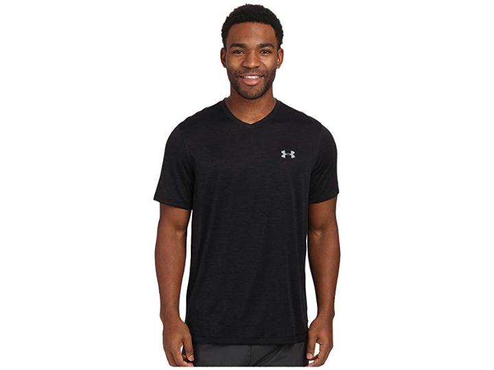 Under Armour Tech V-neck (black/steel) Men's T Shirt