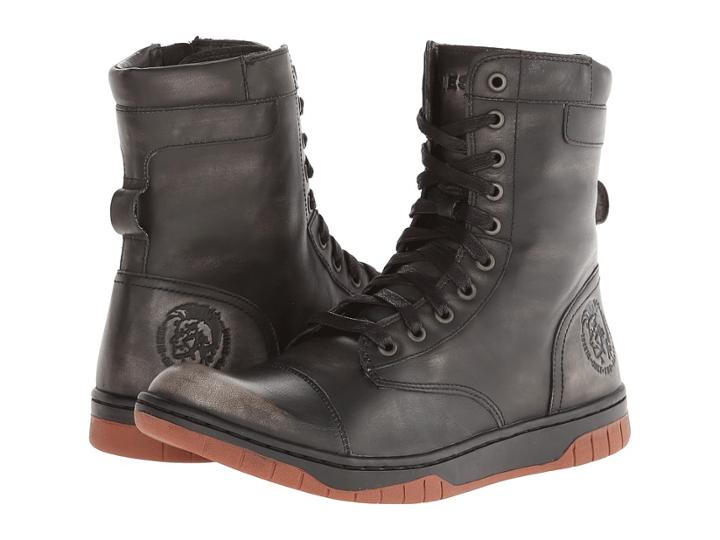 Diesel Tatradium Basket Butch Zippy (black/rustic Brown) Men's Shoes